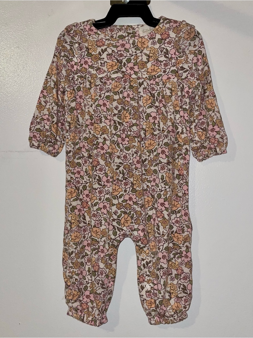 Tullabee Floral Long Sleeve Bamboo Baby Romper